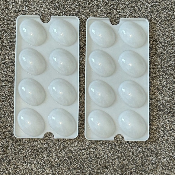 4 PC VINTAGE TUPPERWARE GOLD DEVILED EGG KEEPER CARRIER SERVER TRAY ~ LOOKS NEW - Picture 5 of 12